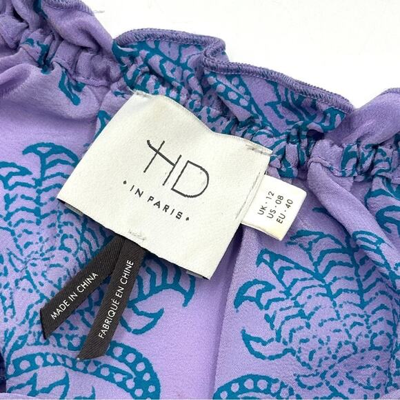 Anthropologie HD in Paris 100% Silk Panorama Batik Print Top - SIZE 8 - Picture 9 of 14